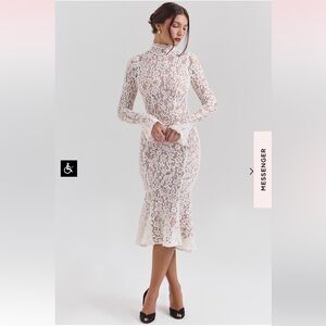 White ivory midi dress